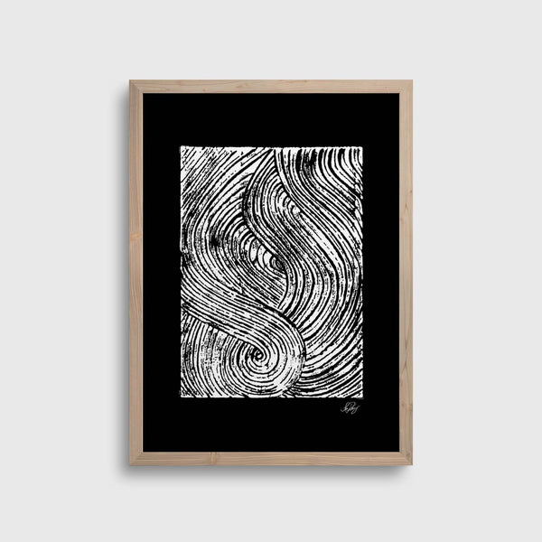 Stamped Zen Shapes #1 | White on Black