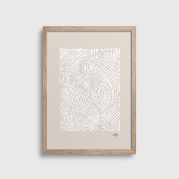 Stamped Zen Shapes #1 | White on Beige