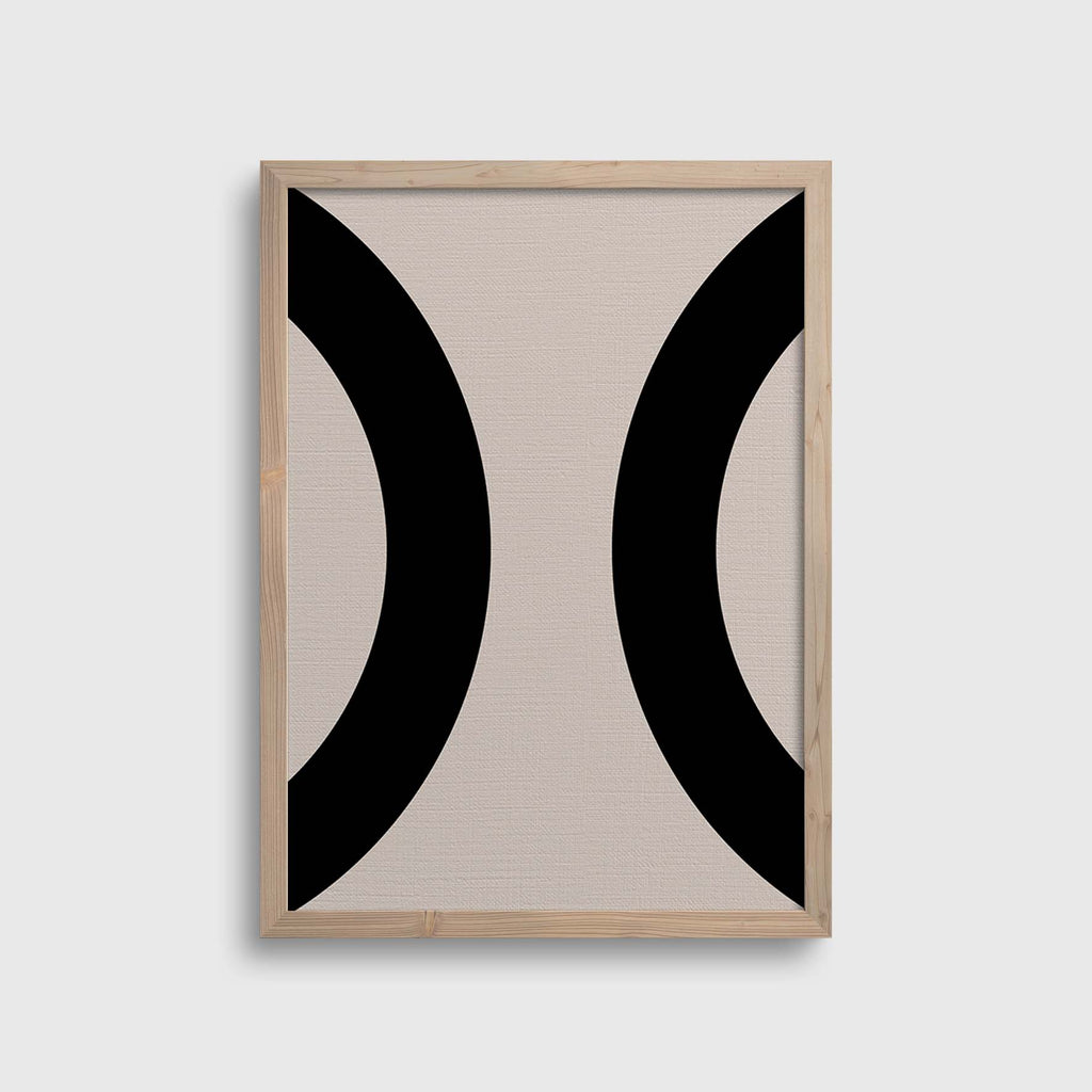 Black Half Circles on Beige #1
