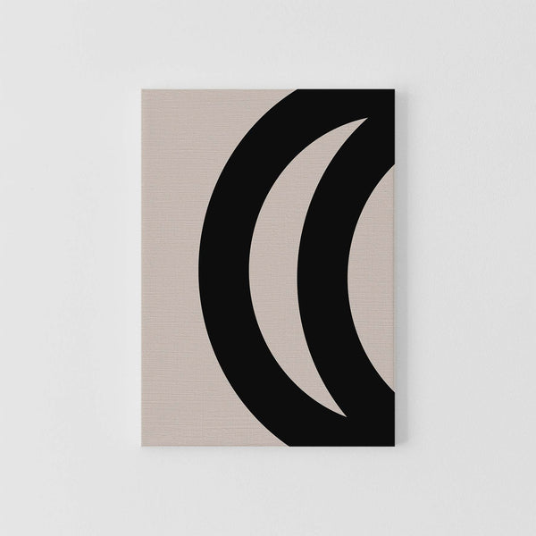 Canvas | Black Half Circles on Beige #2