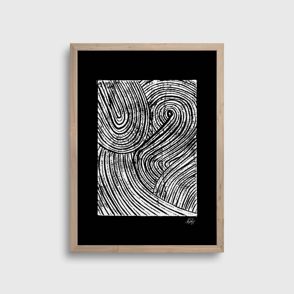 Stamped Zen Shapes #2 | White on Black