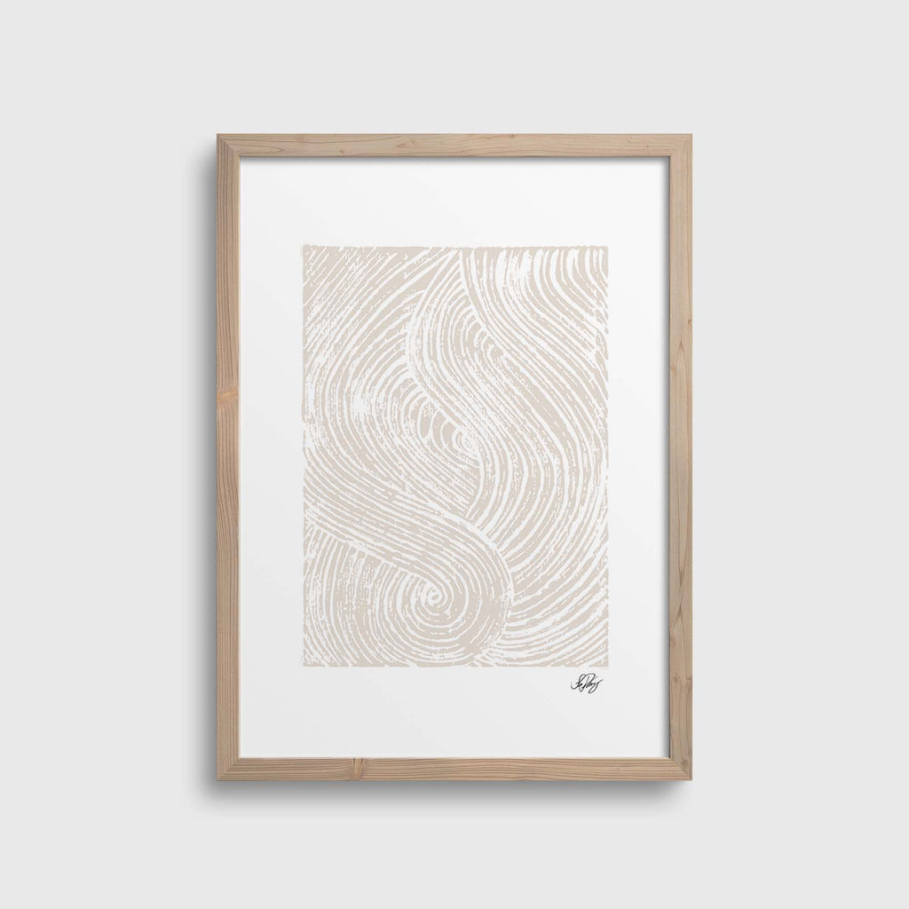 Stamped Zen Shapes #1 | Beige on White