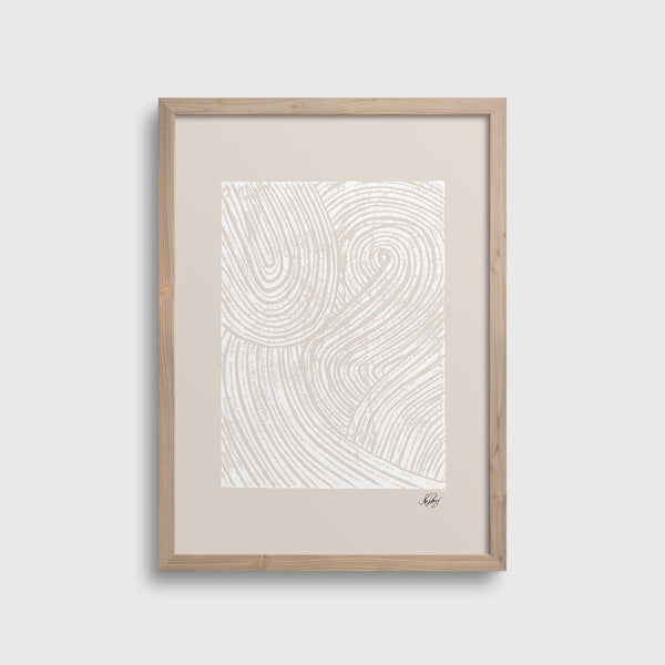 Stamped Zen Shapes #2 | White on Beige