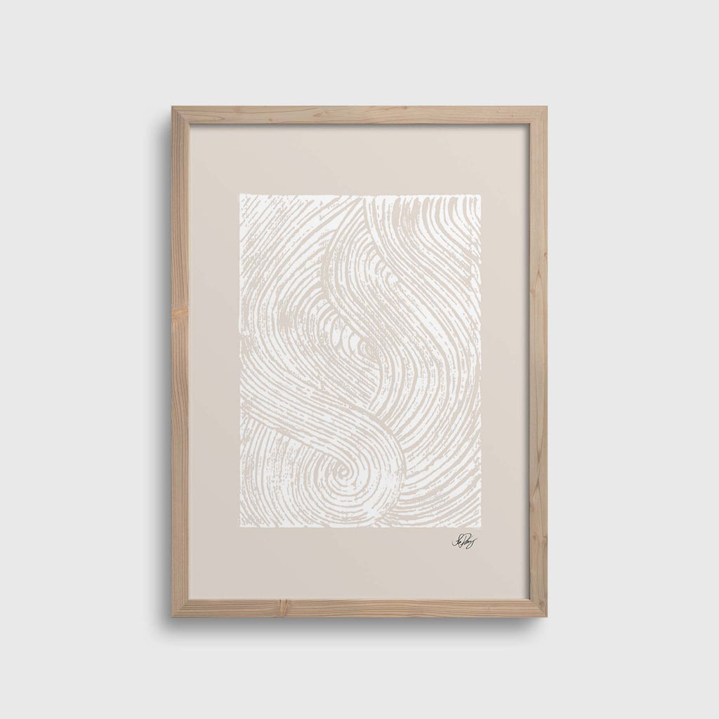 Stamped Zen Shapes #1 | White on Beige